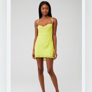 SHOW ME YOUR MUMU suzanna slip dress lime sequin